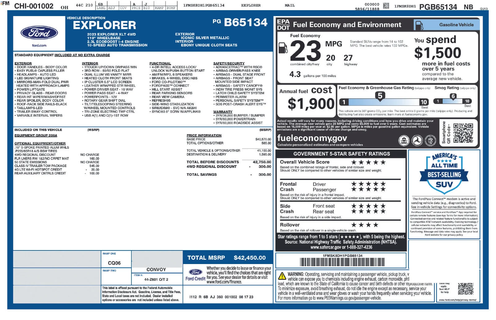 Used 2023 Iconic Silver Metallic Ford XLT image 2