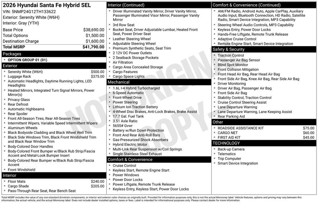 New 2026 White Hyundai SEL image 21