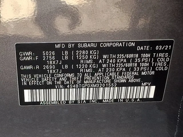 Used 2021 Gray Subaru Touring XT image 28