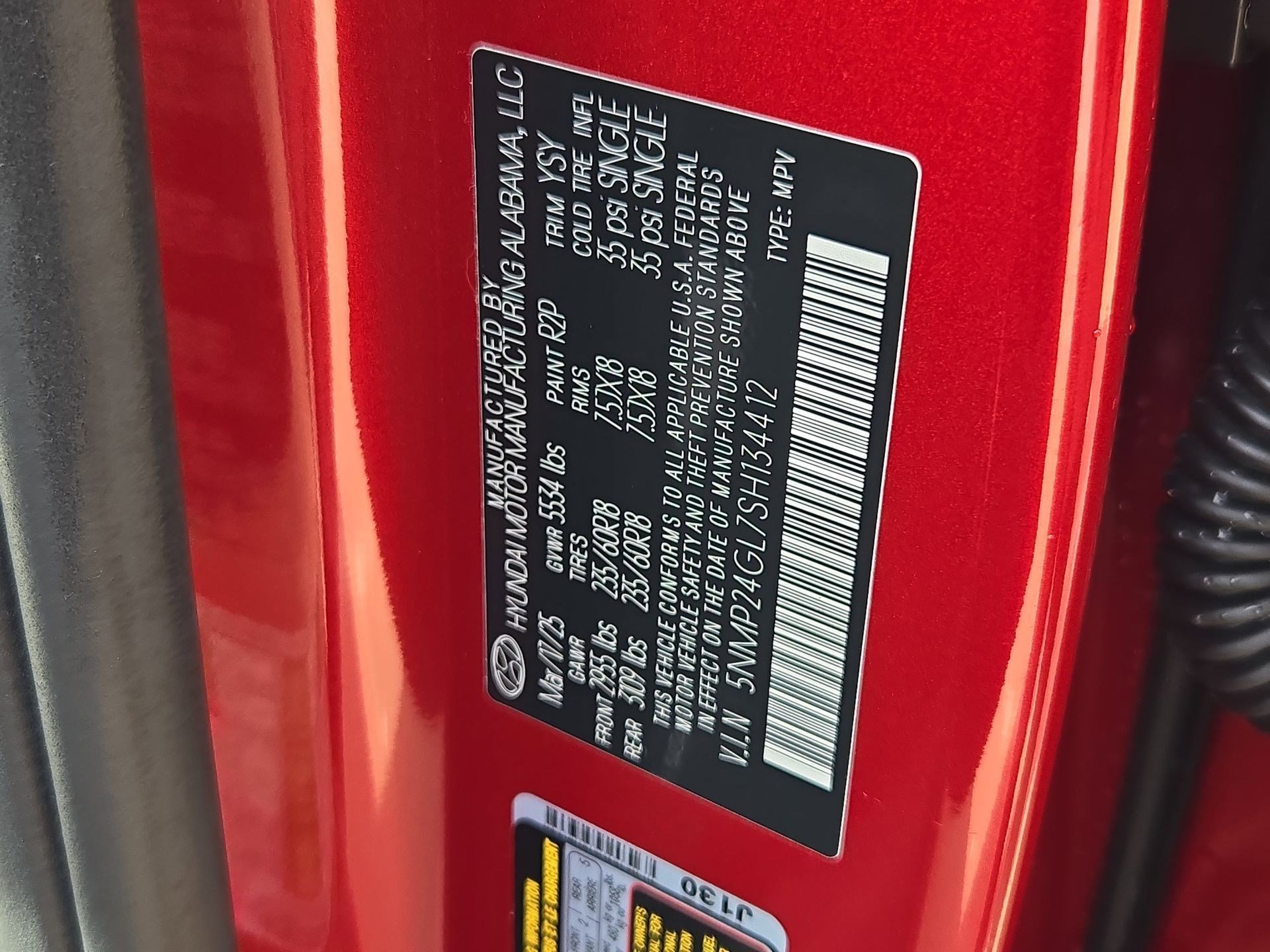 Used 2025 Ultimate Red Hyundai SEL image 33