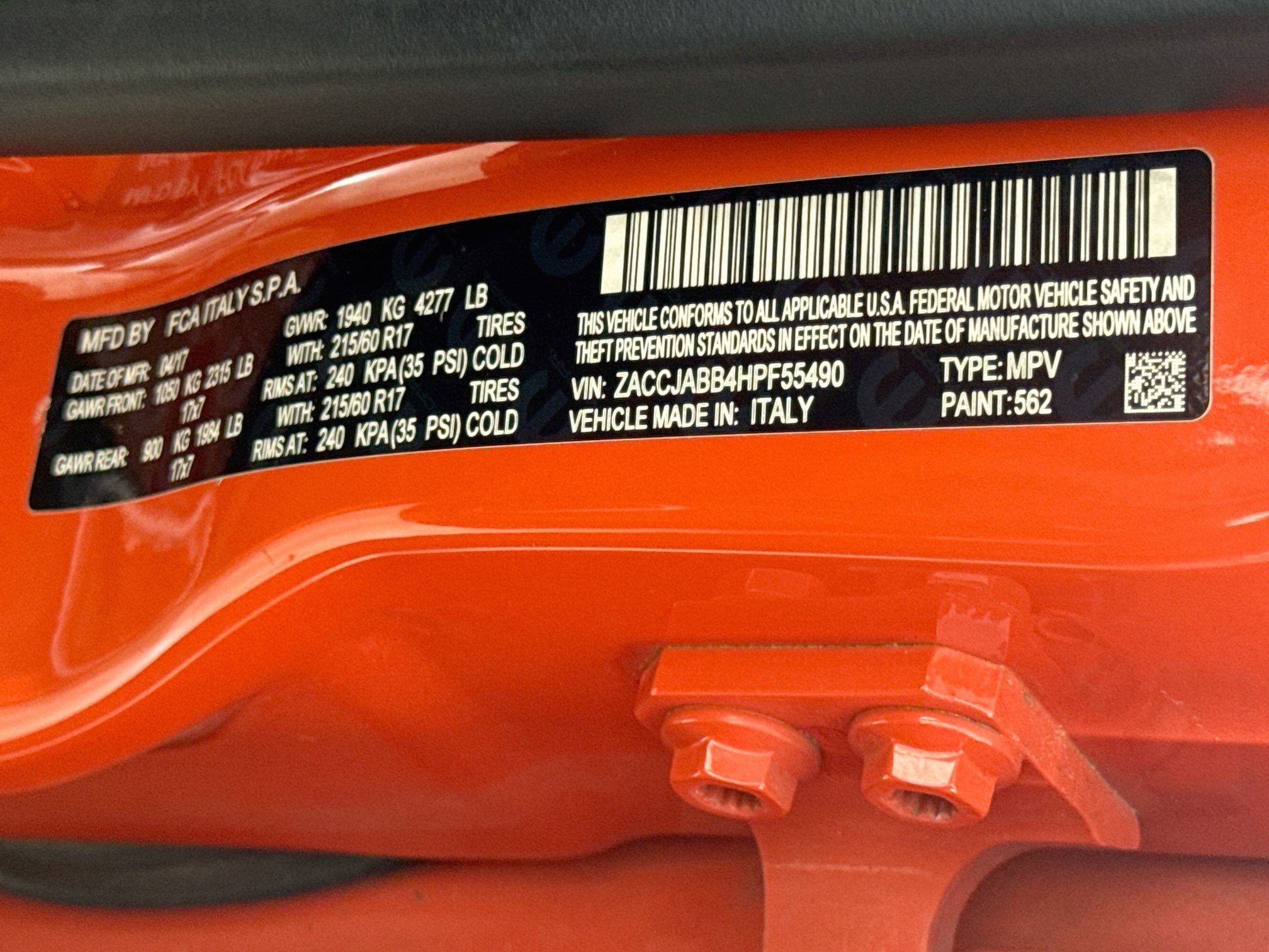 Used 2017 Omaha Orange Jeep Latitude image 29