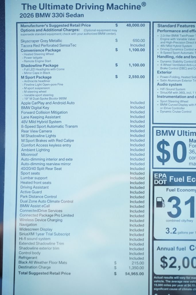 New 2026 Skyscraper Grey Metallic BMW 330i image 8