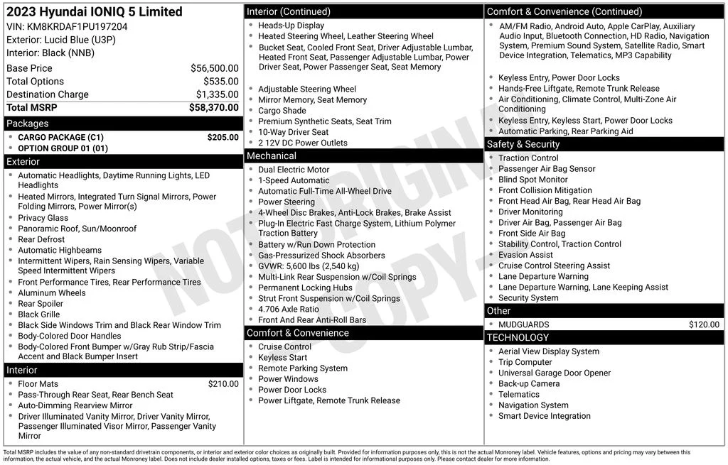 Used 2023 Blue Hyundai Limited image 6