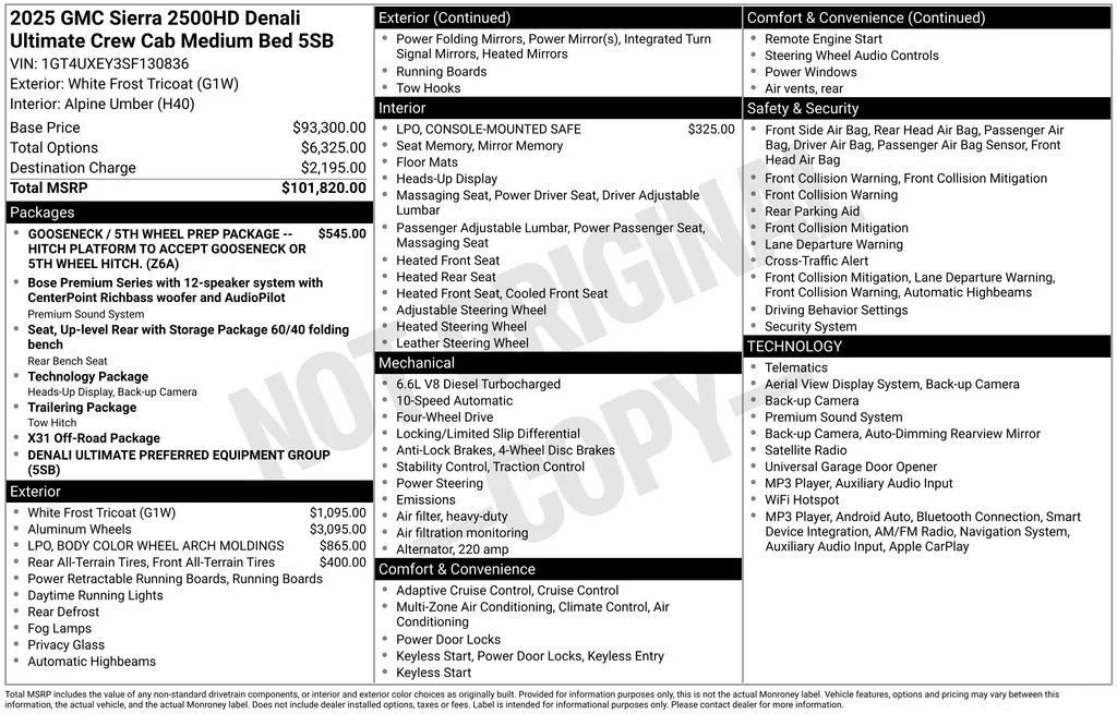 Used 2025 White GMC Denali Ultimate image 5
