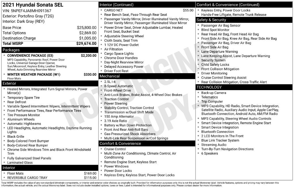Used 2021 Gray Hyundai SEL image 7