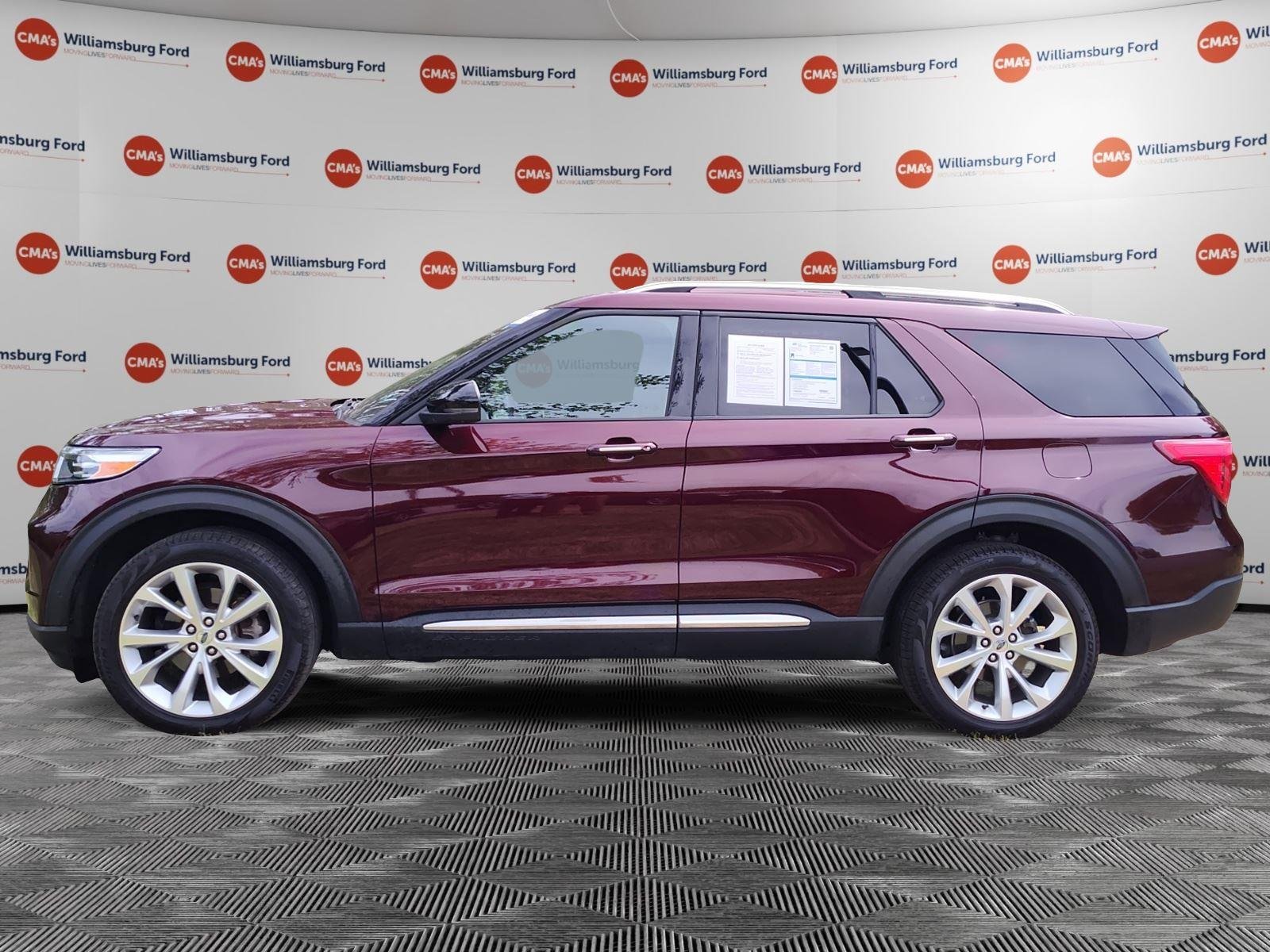 Used 2022 Burgundy Velvet Metallic Tinted Clearcoat Ford Platinum image 2