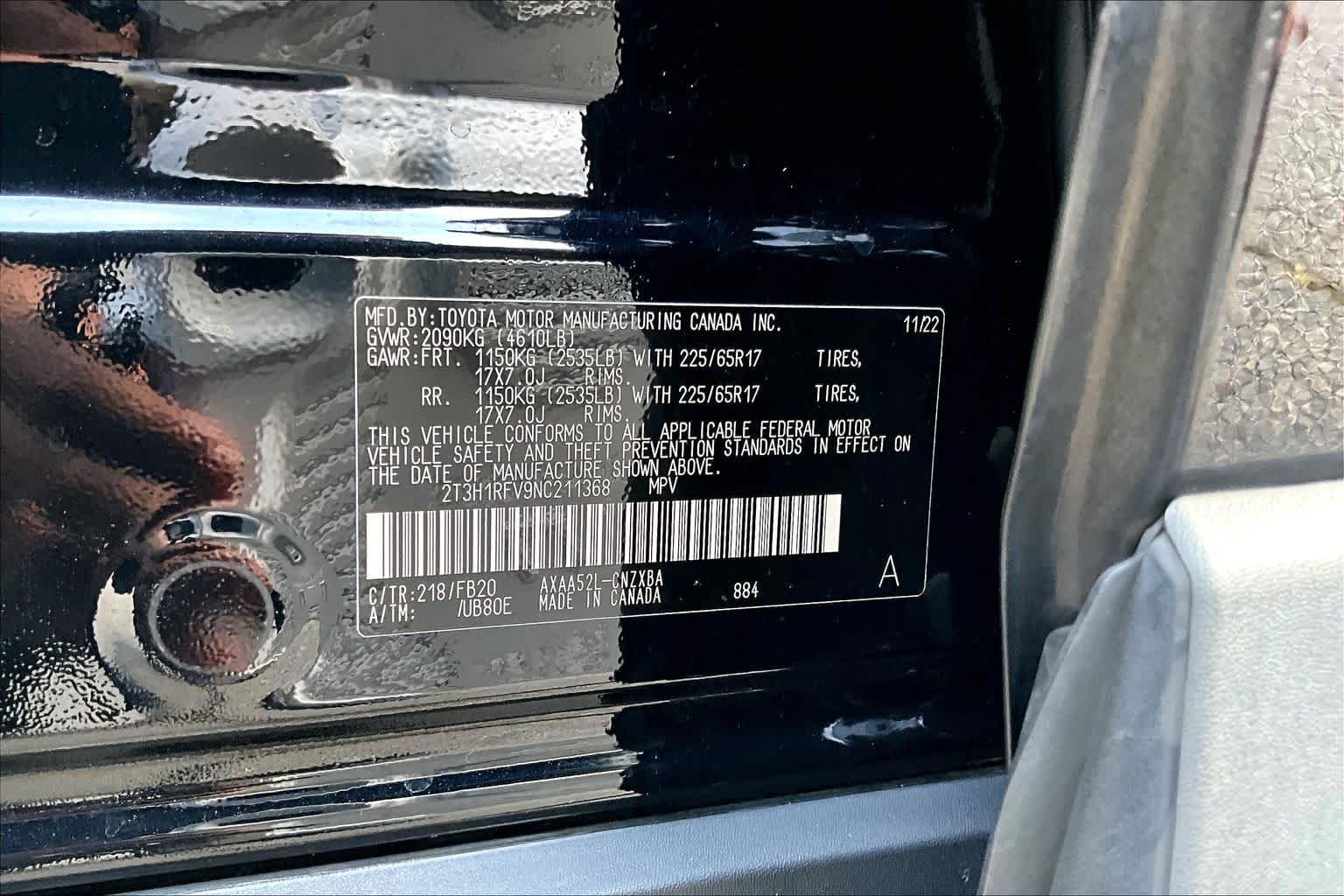 Used 2022 Midnight Black Metallic Toyota LE image 34