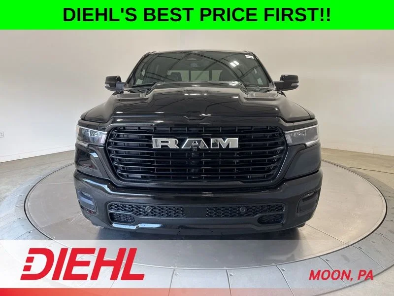 New 2026 Diamond Black Crystal Pearl-Coat Exterior Paint RAM Laramie image 2