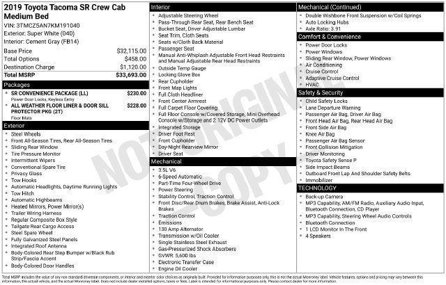Certified Used 2019 White Toyota SR image 3