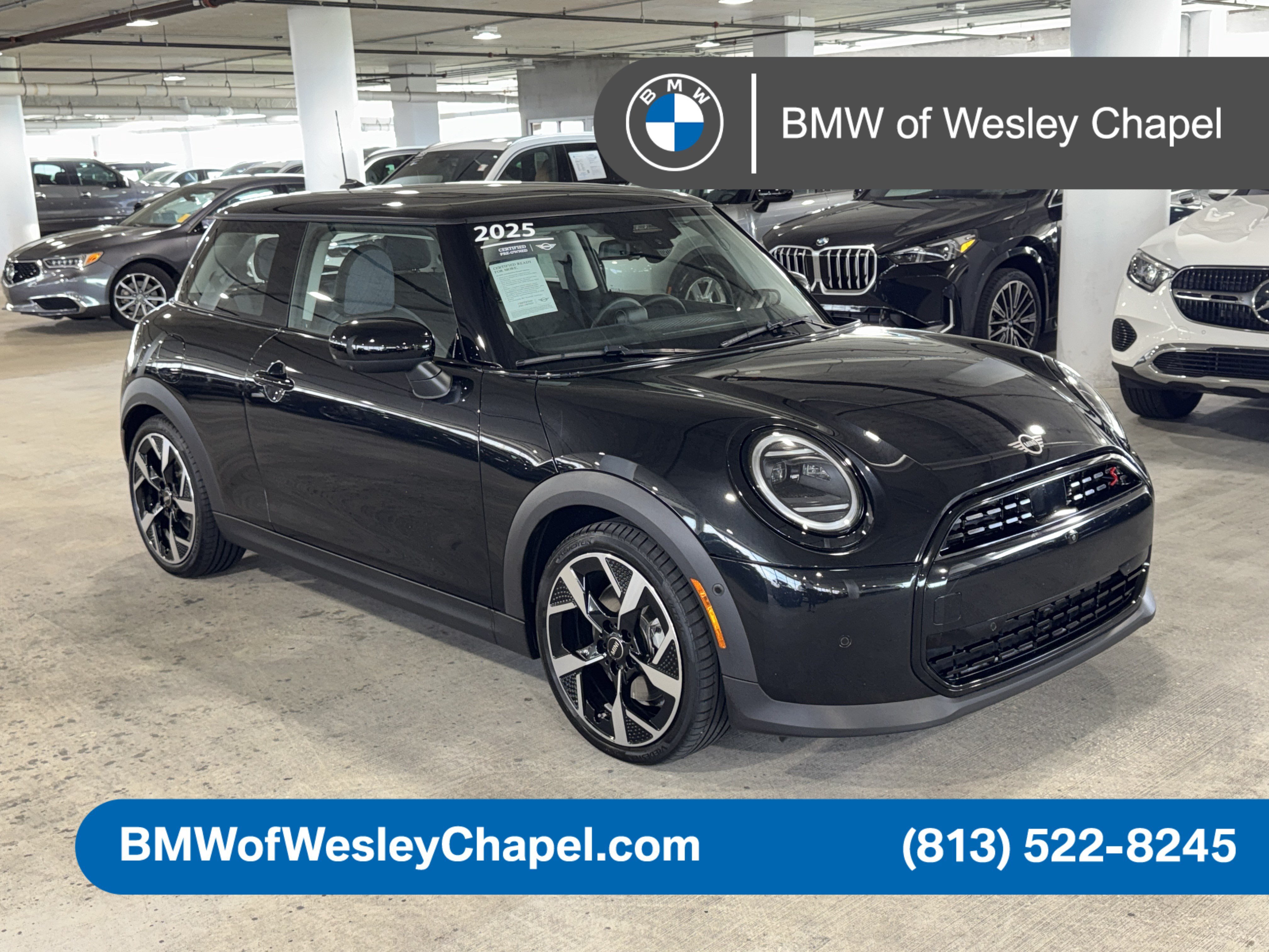 Certified Used 2025 Midnight Black II Metallic MINI Iconic image 1