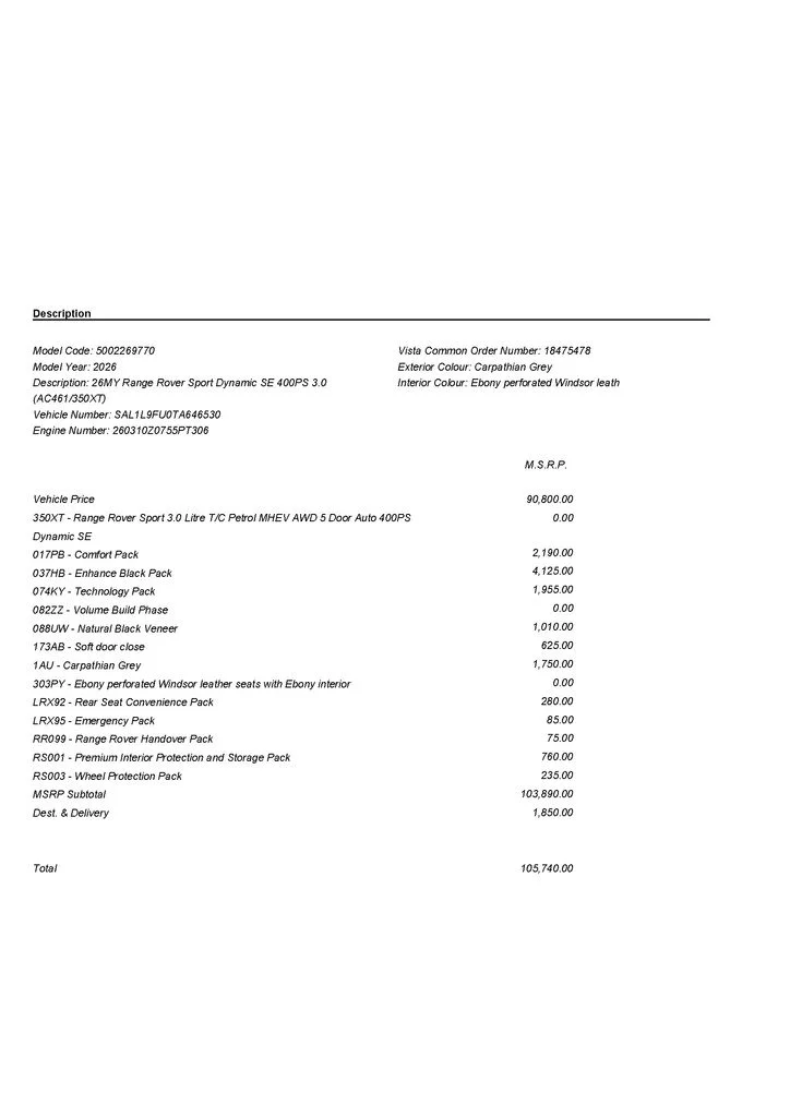 New 2026 Carpathian Grey Land Rover Dynamic SE image 3