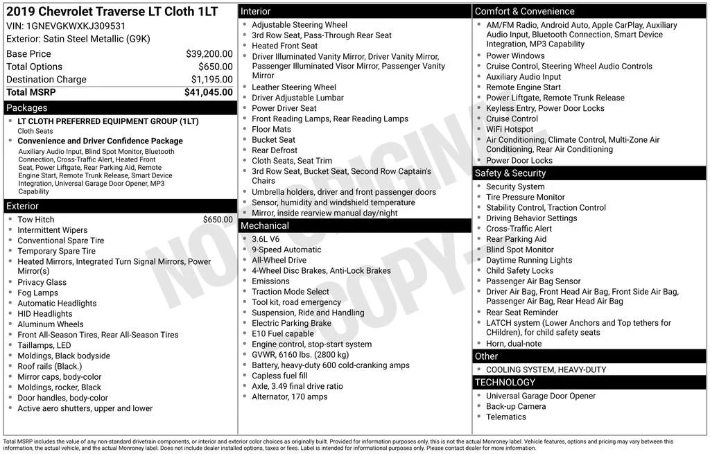 Used 2019 SATIN STEEL METALLIC Chevrolet LT Cloth image 34