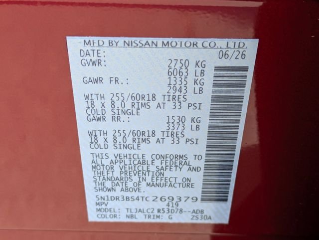 New 2026 Scarlet Ember Tintcoat Nissan SV image 30