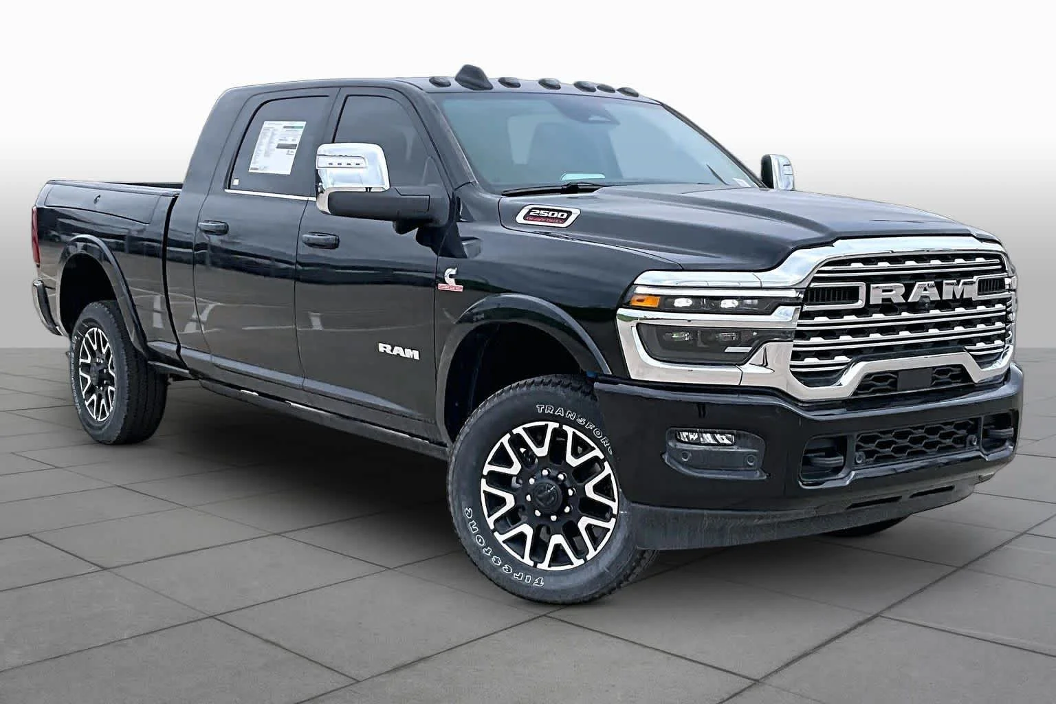 New 2026 Diamond Black Crystal Pearl-Coat Exterior Paint RAM Longhorn image 2