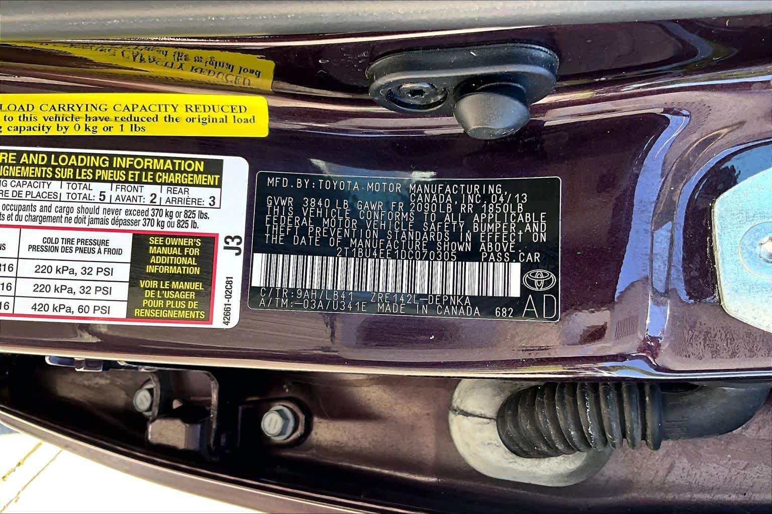 Used 2013 Black Currant Metallic Toyota LE Special Edition image 34