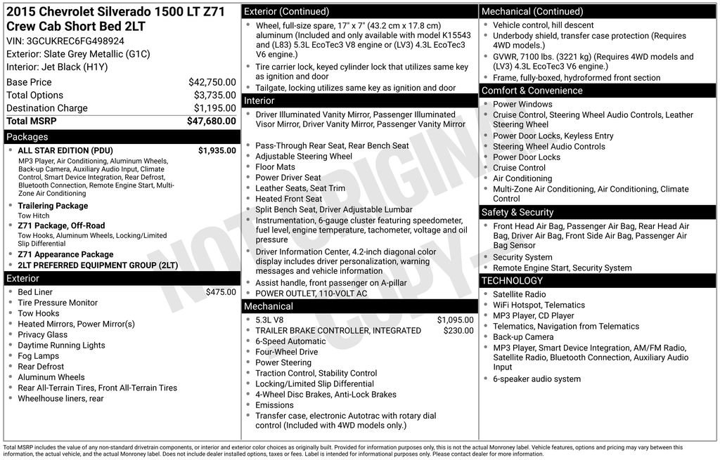 Used 2015 Gray Chevrolet LT image 2