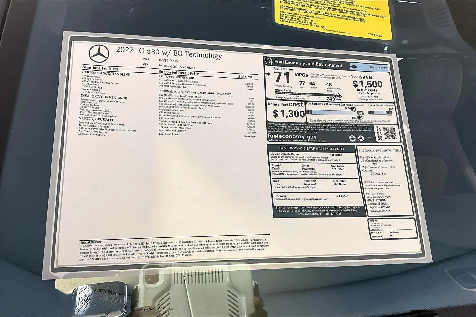 New 2027 MANUFAKTUR Night Black Magno Mercedes-Benz G 580e image 16