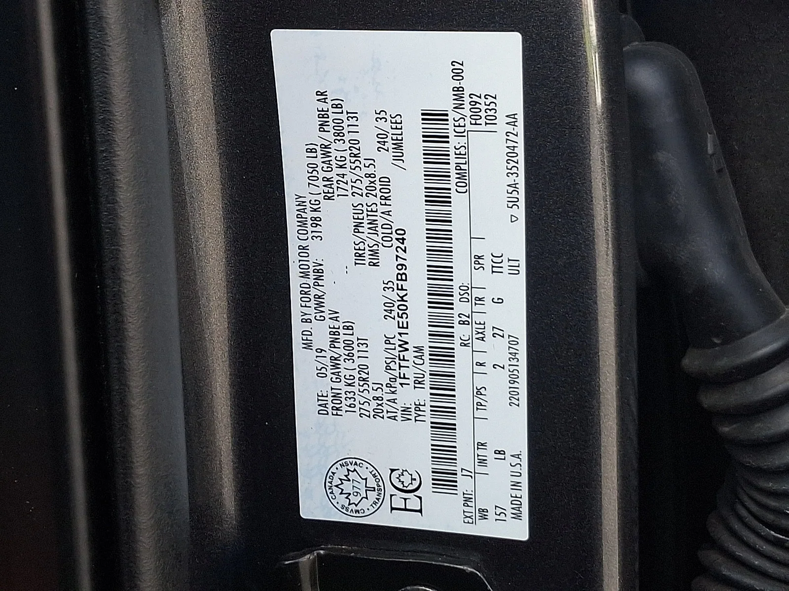 Used 2019 Magnetic Metallic   J7 Ford LARIAT image 27