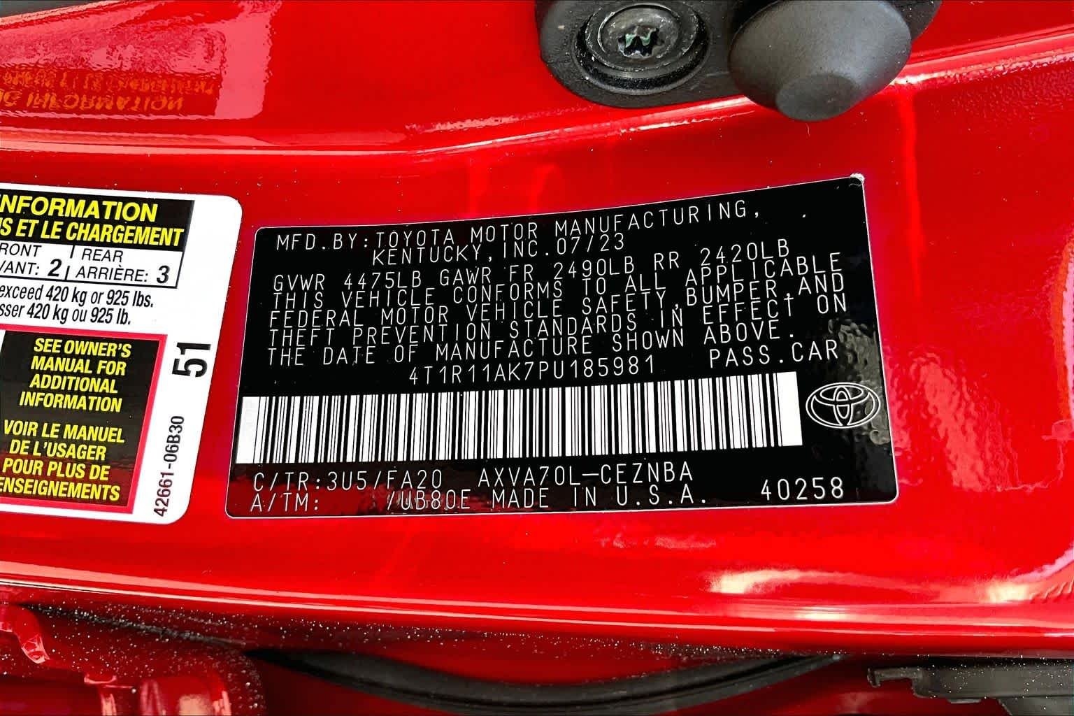 Used 2023 Supersonic Red Toyota LE image 34