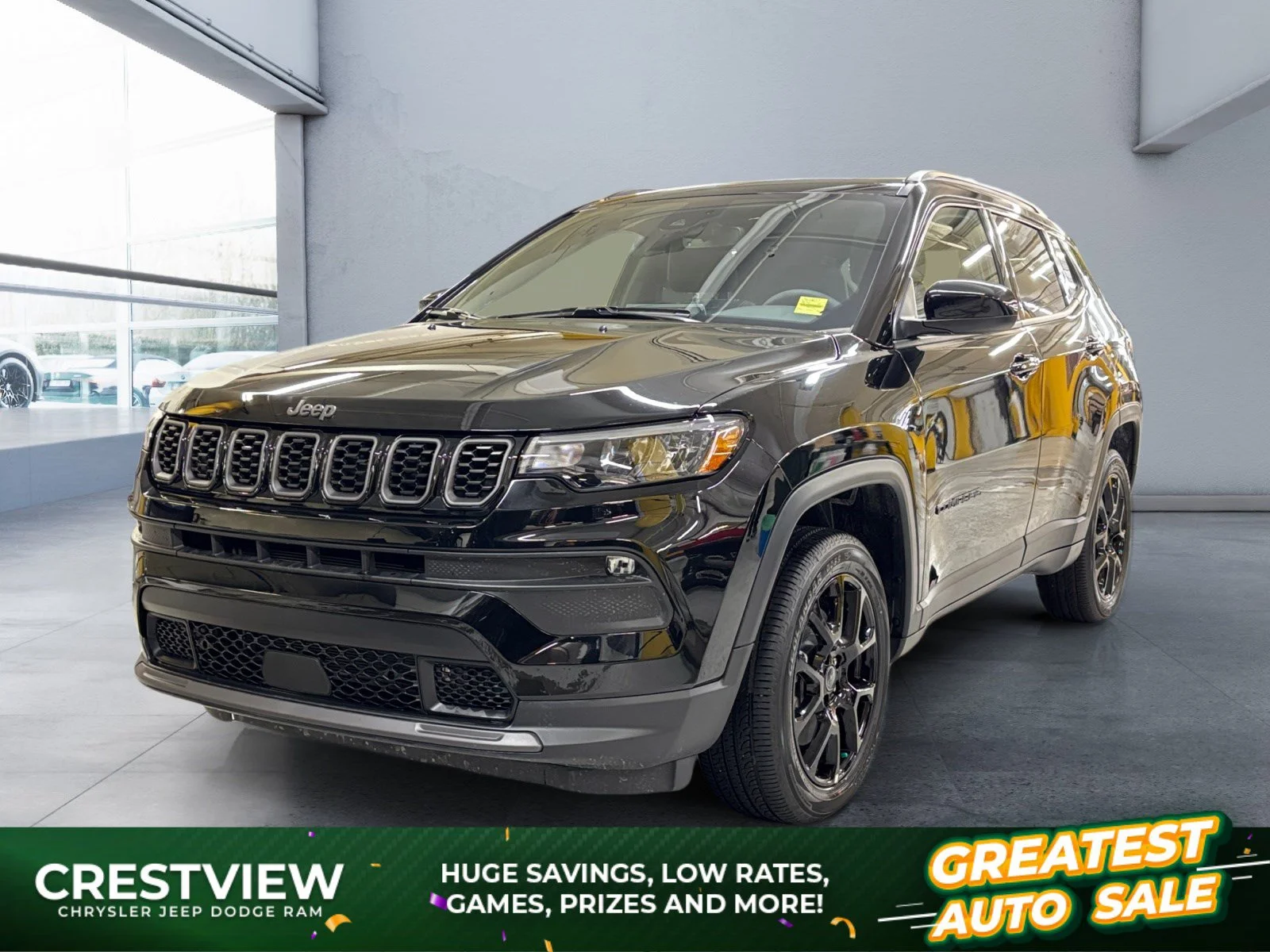 New 2026 Diamond Black Crystal Pearl Jeep North Altitude* 4x4, Panoramic Sunroof, Heated Seats/Wheel, Driver Assistance Pkg image 1