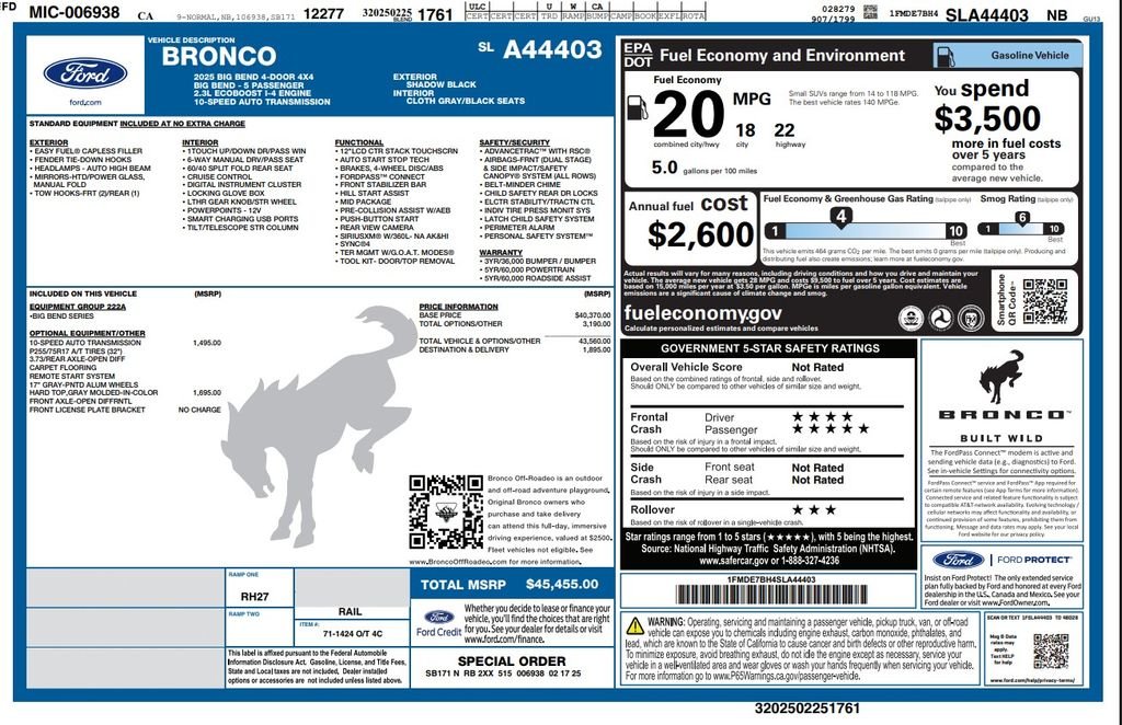 Certified Used 2025 Black Ford Big Bend image 4