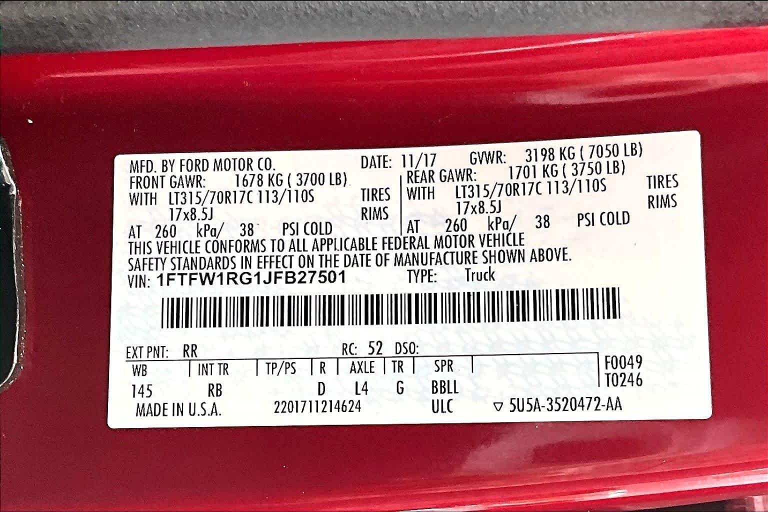 Used 2018 Ruby Red Metallic Tinted Clearcoat Ford Raptor image 38