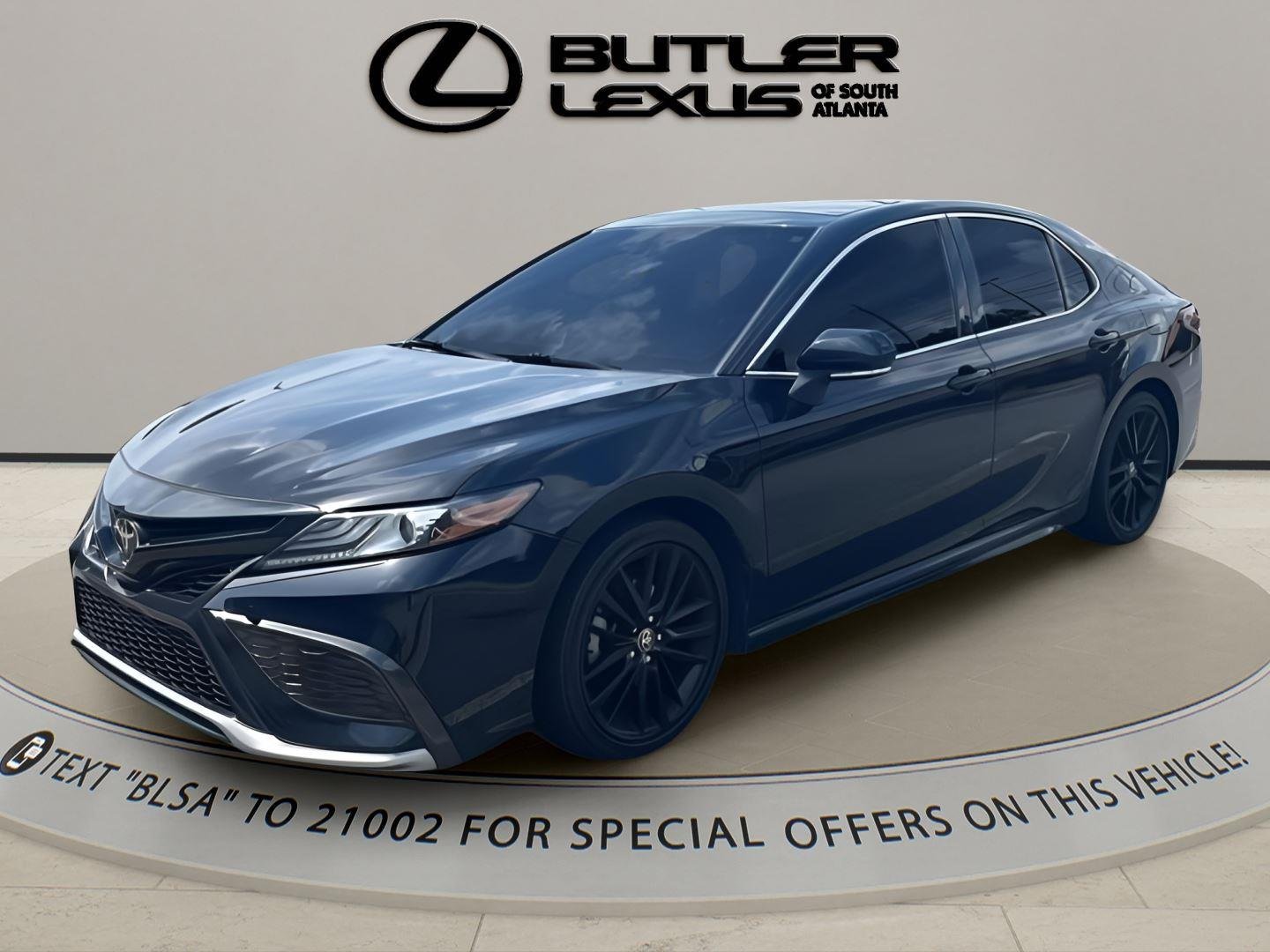 Used 2021 Midnight Black Metallic Toyota XSE image 1