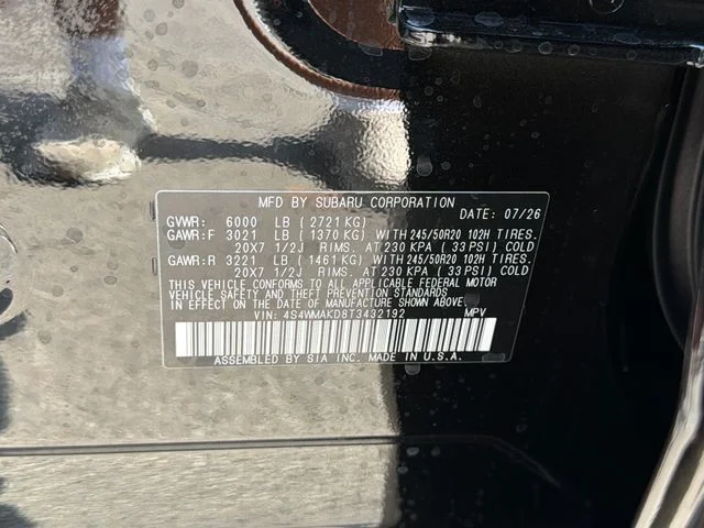 New 2026 CRYSTAL BLACK SILICA Subaru Touring 7-Passenger image 26