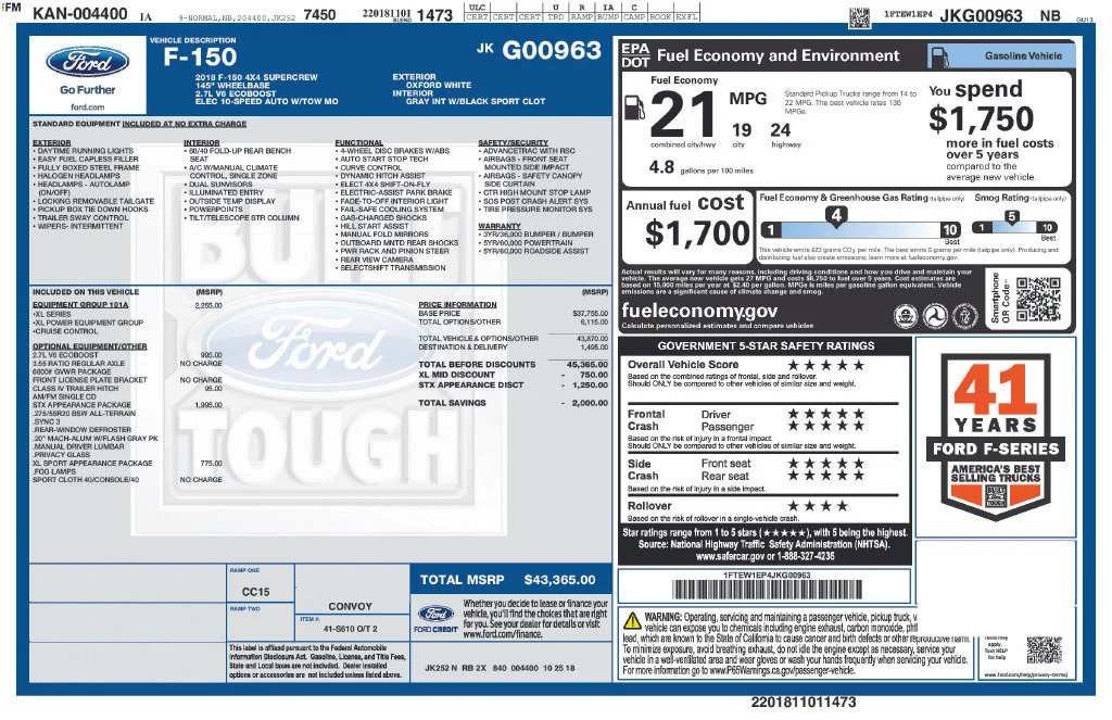 Used 2018 Ford F-150 XL with VIN 1FTEW1EP4JKG00963 for sale in Elk River, Minnesota