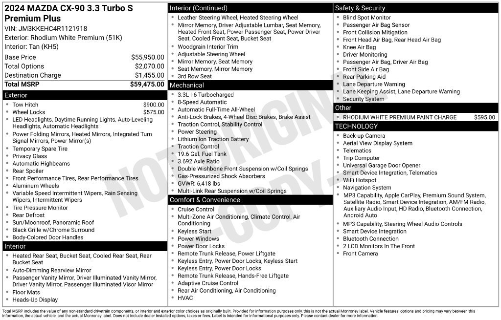 Certified Used 2024 White Mazda 3.3 Turbo S Premium Plus image 20