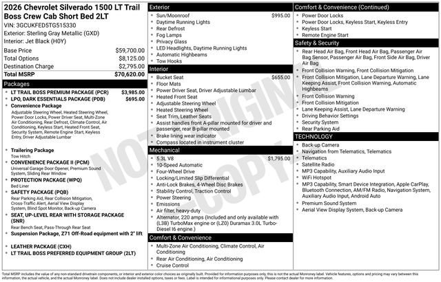 New 2026 Sterling Gray Metallic Chevrolet LT Trail Boss image 28