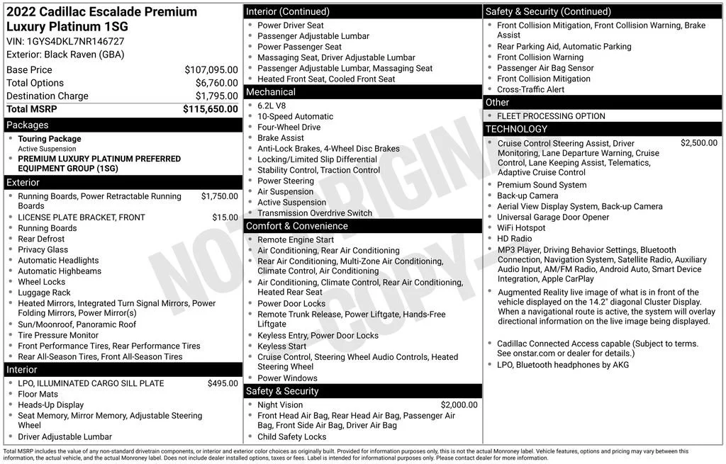 Used 2022 BLACK RAVEN Cadillac Premium Luxury Platinum image 46
