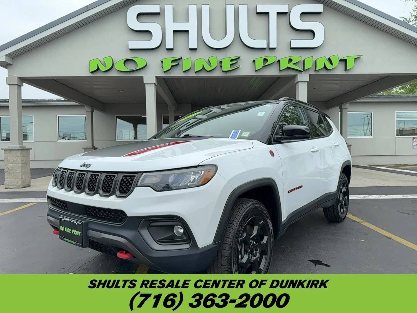 Used 2023 Bright White Clearcoat Jeep Trailhawk image 1