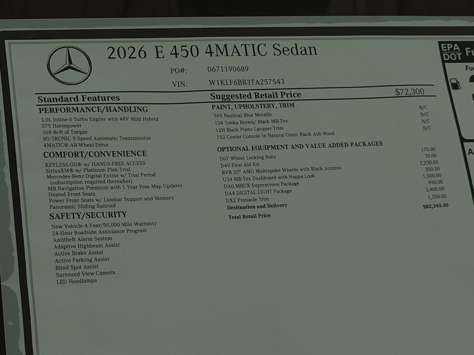 New 2026 Nautical Blue Metallic Mercedes-Benz E 450 image 44