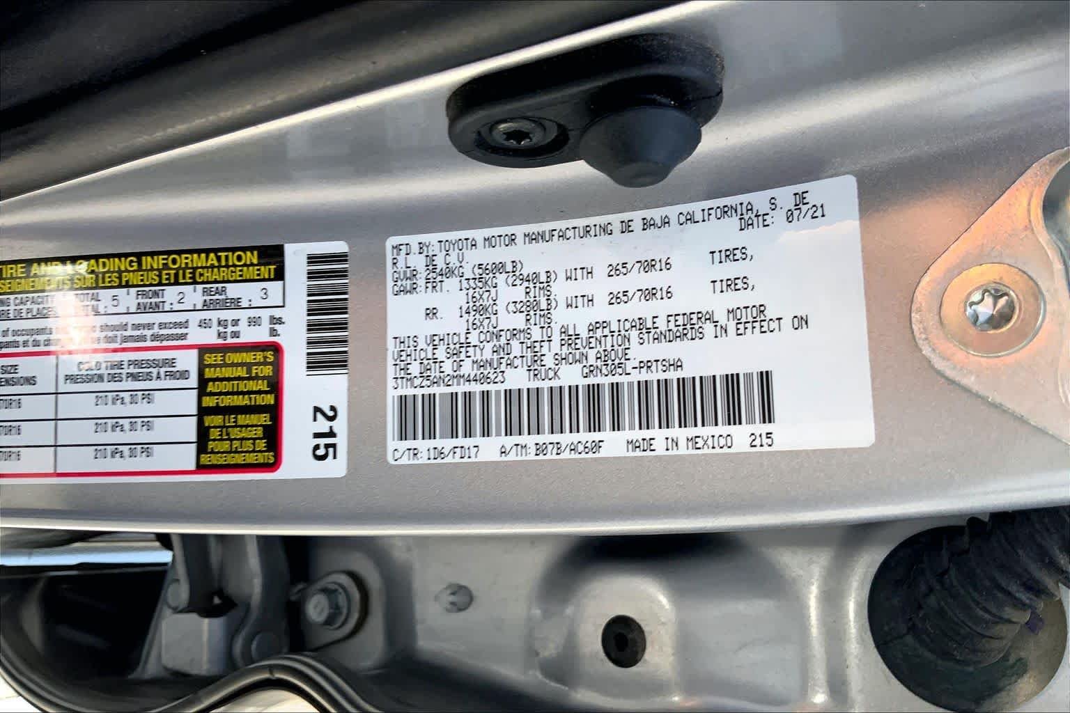 Certified Used 2021 Silver Sky Metallic Toyota TRD Off Road image 29