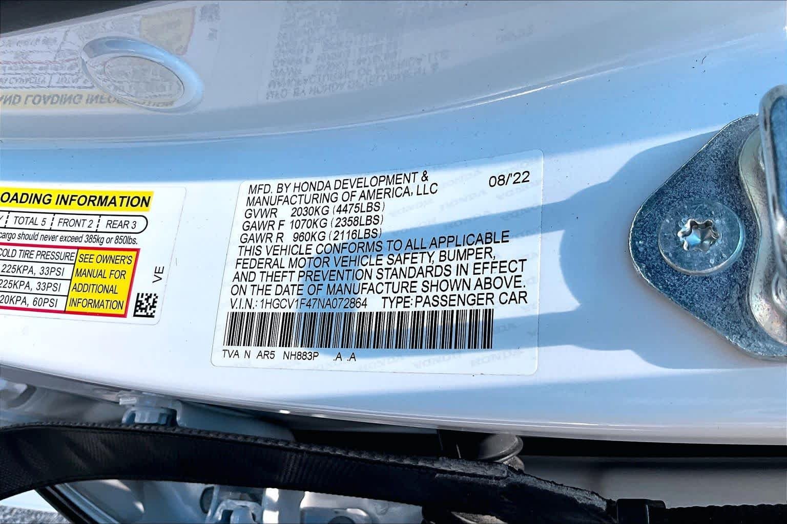 Used 2022 Platinum White Pearl Honda Sport SE image 34