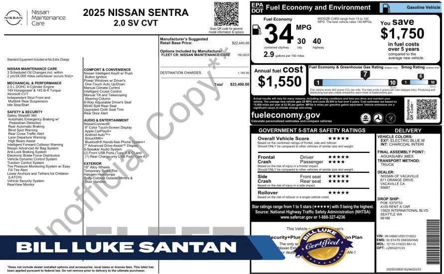 Certified Used 2025 Blue Nissan SV image 1