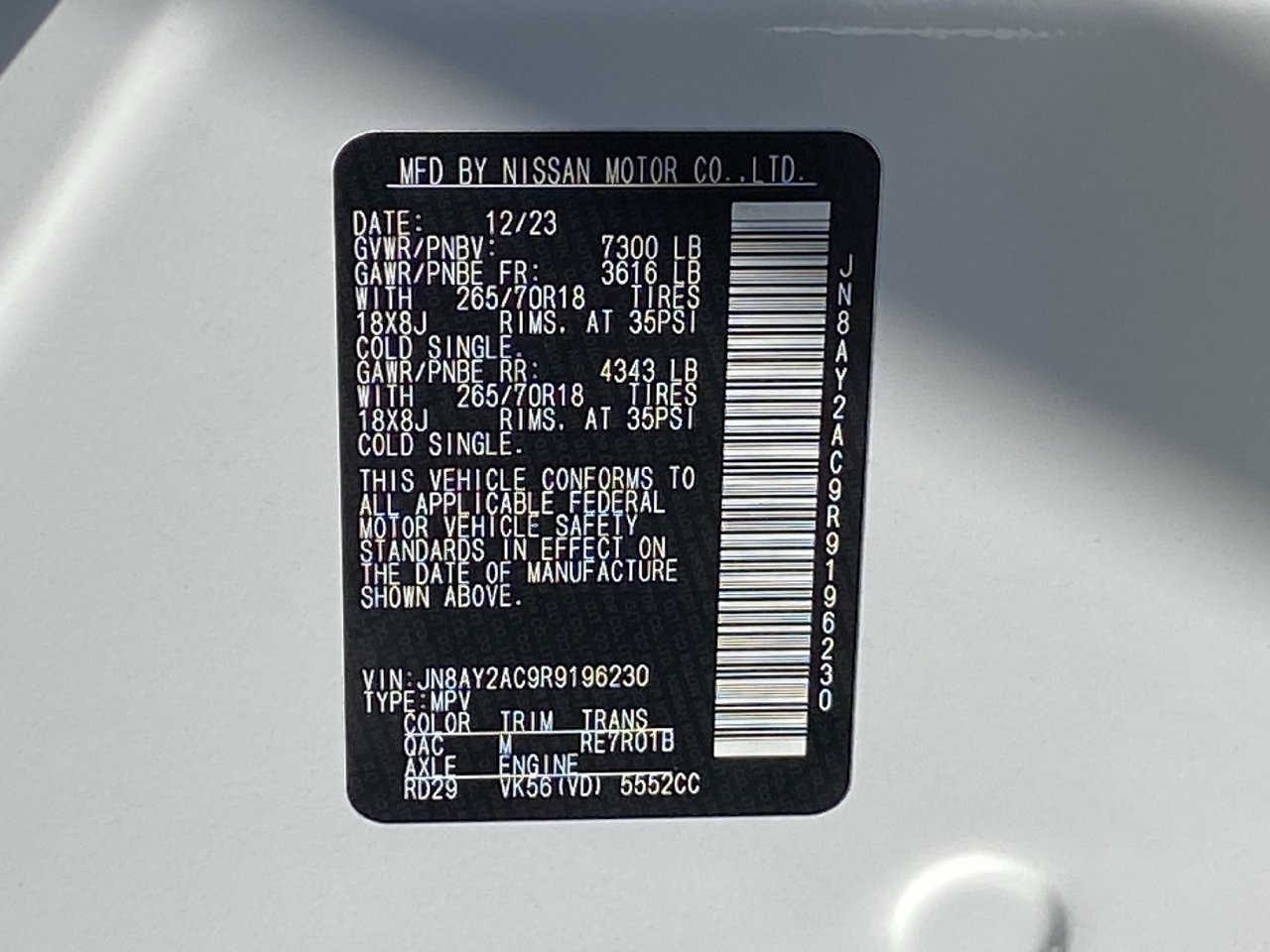 Used 2024 Aspen White Tricoat Nissan SV image 11