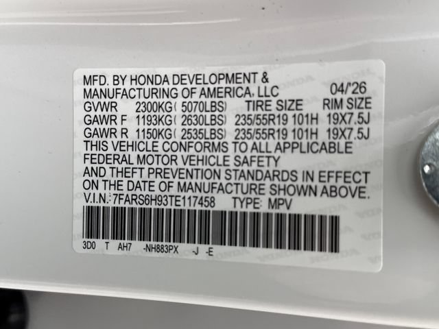 Certified Used 2026 Platinum White Pearl Honda Sport Touring image 19