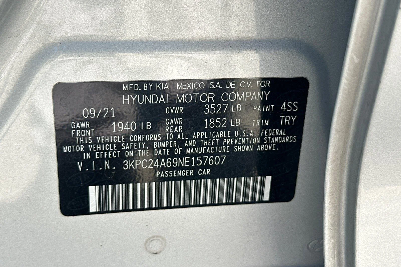 Used 2022 Olympus Silver Hyundai SE image 26