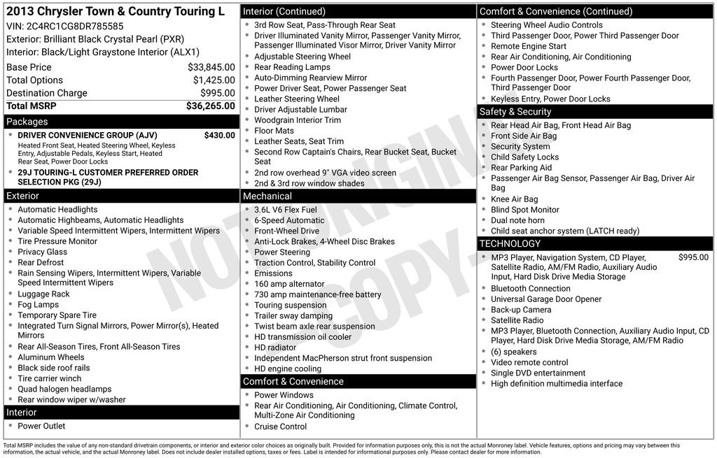 Used 2013 Black Chrysler Touring-L image 6
