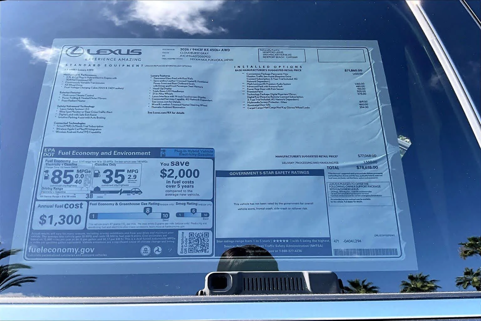 New 2026 Cloudburst Gray Lexus LUXURY AWD image 22