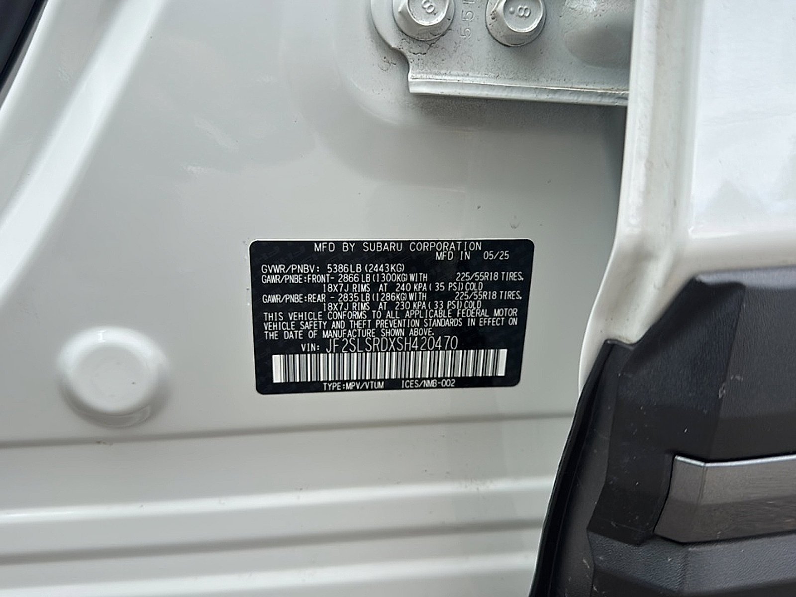 Used 2025 Crystal White Pearl Subaru Limited Hybrid image 52