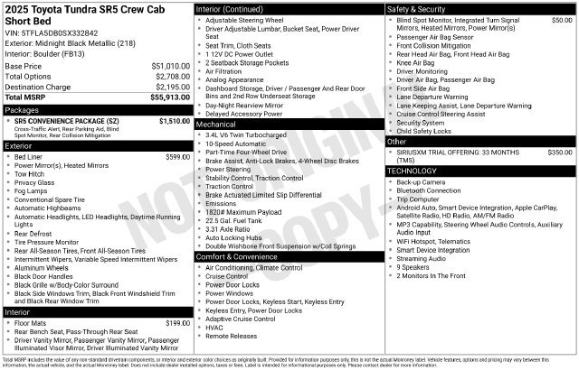 Certified Used 2025 Black Toyota SR5 image 37