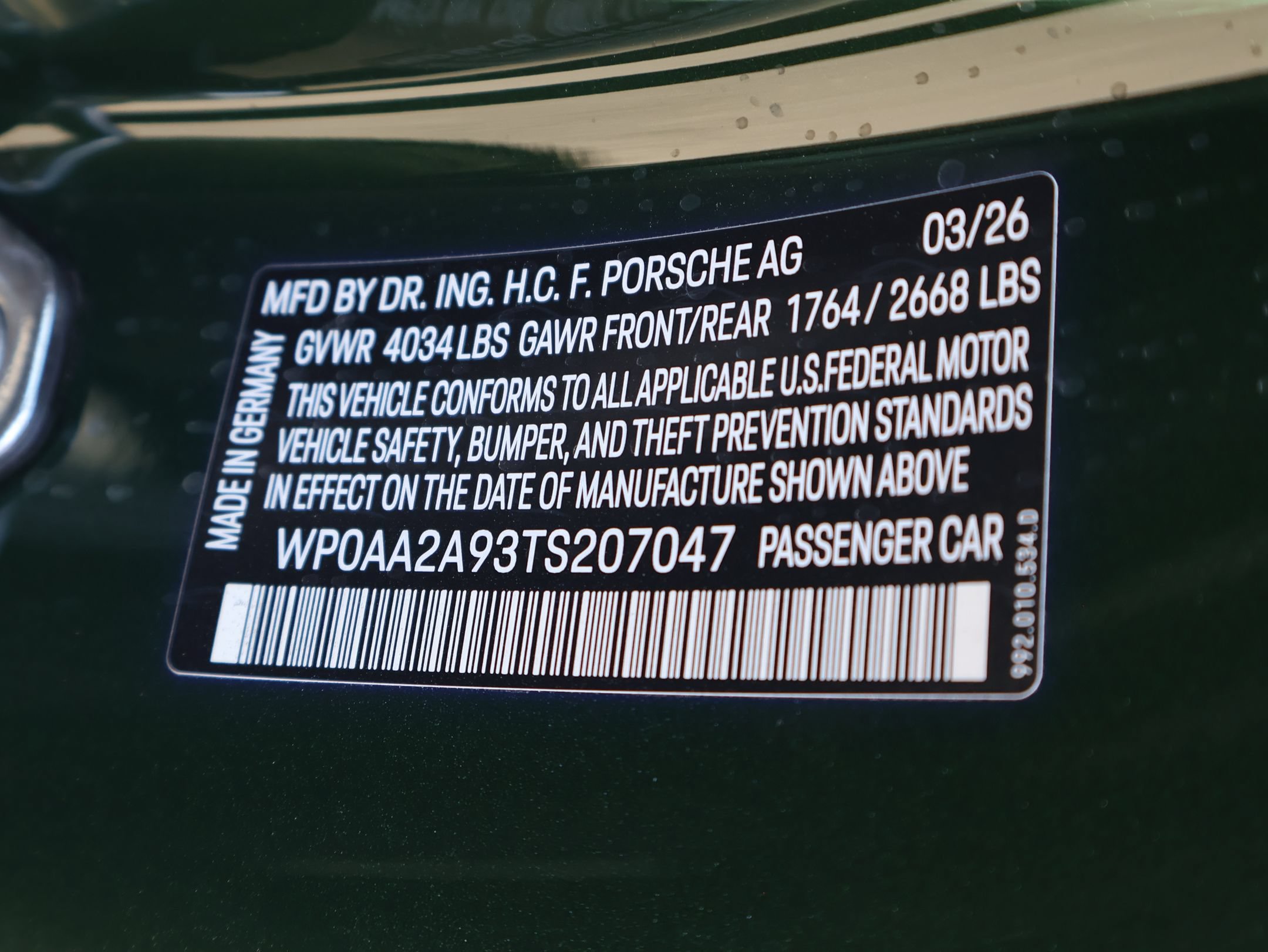 Certified Used 2026 Oak Green Metallic Neo Porsche Carrera T image 32
