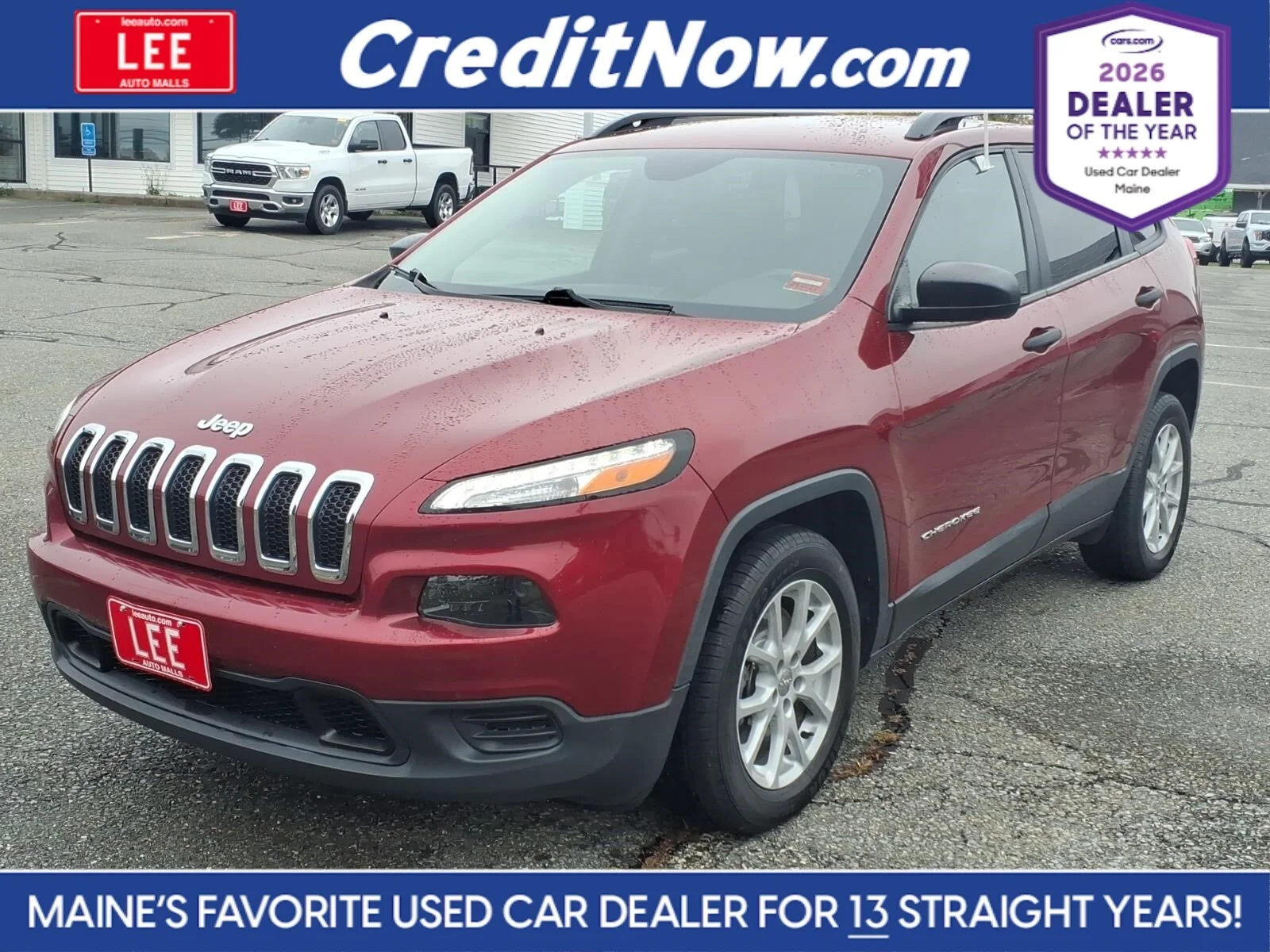 Used 2017 Deep Cherry Red Crystal Jeep Sport image 1