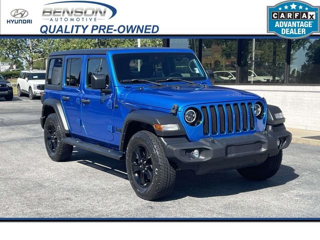 Used 2021 Blue Pearl Jeep Unlimited Sport Altitude image 1