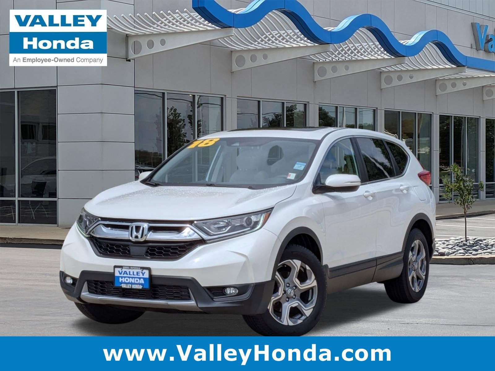 Certified Used 2018 White Diamond Pearl Honda EX AWD image 1