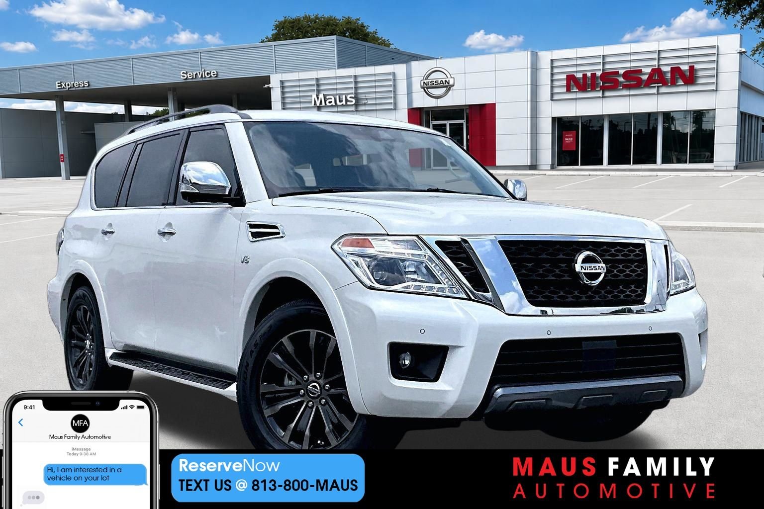 Used 2019 Pearl White Nissan Platinum image 1