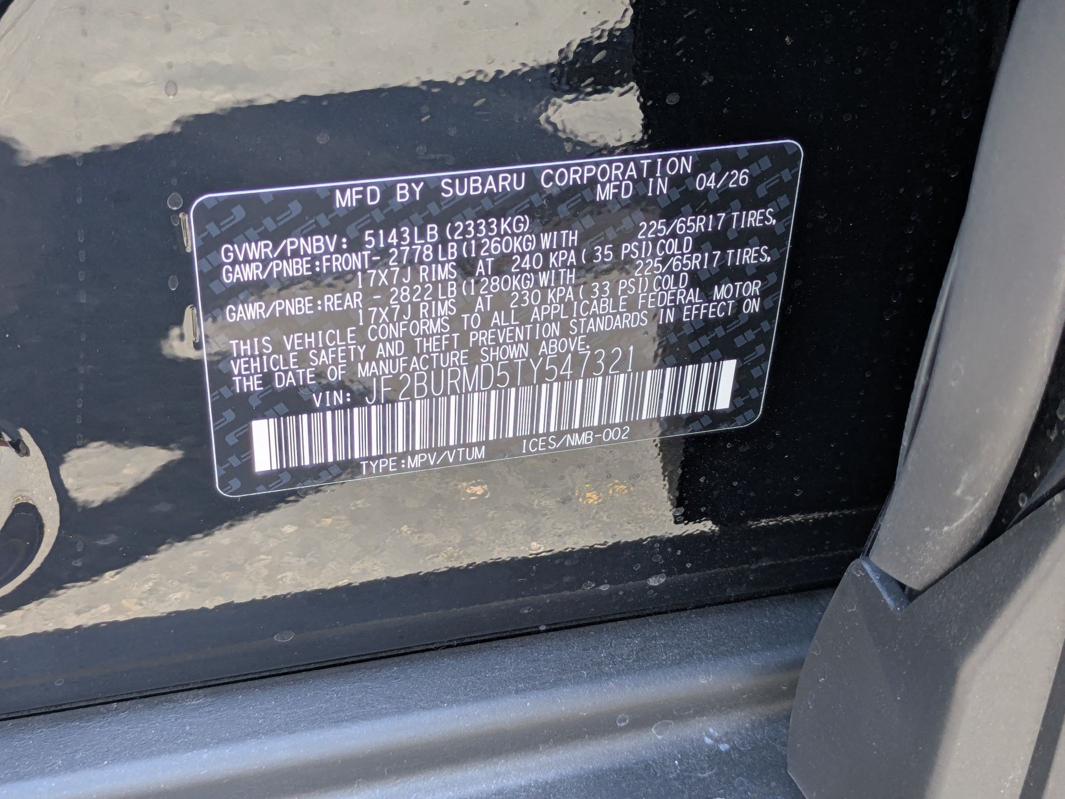 New 2026 CRYSTAL BLACK SILICA Subaru Wilderness image 17